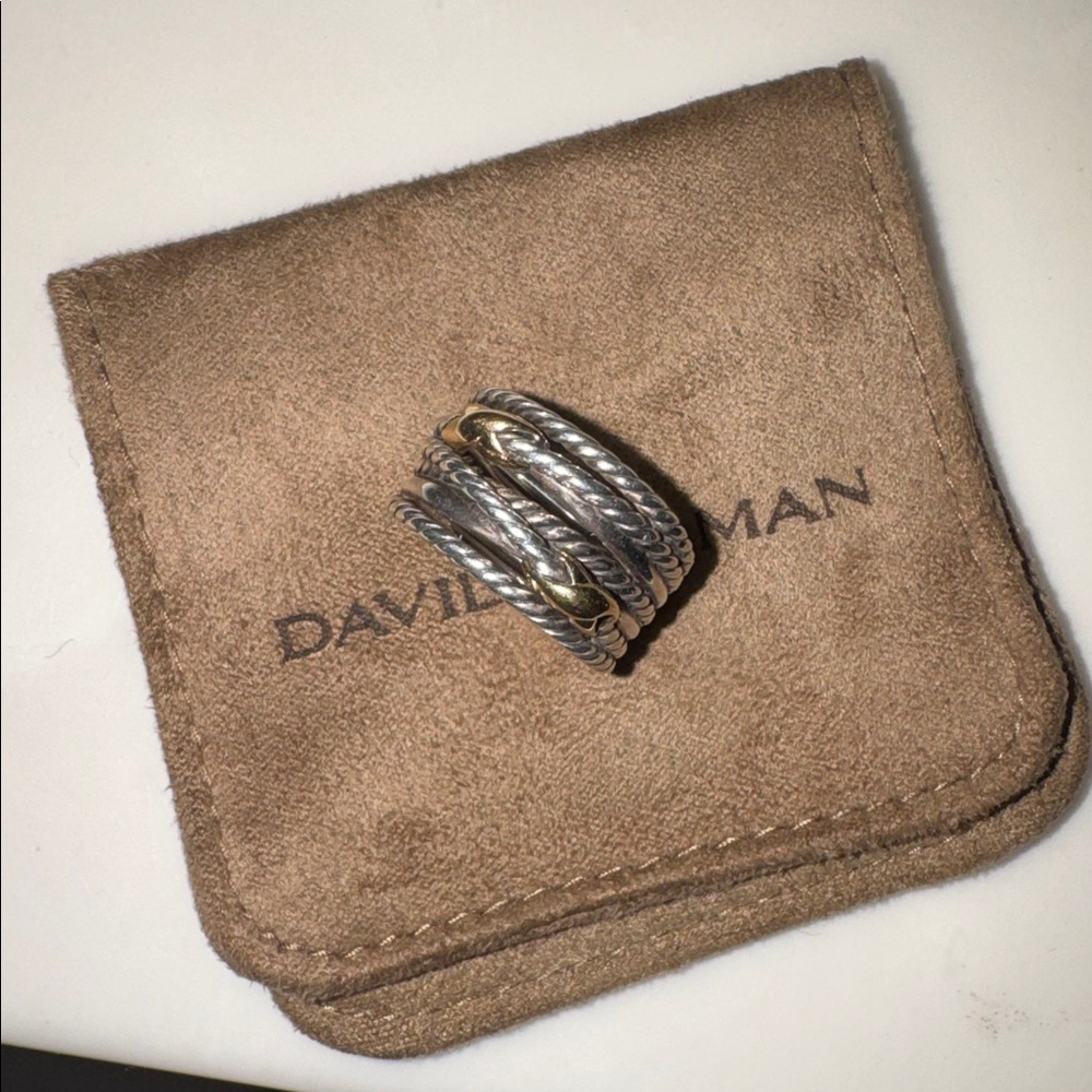 David Yurman Double X Crossover Ring Size 6.5